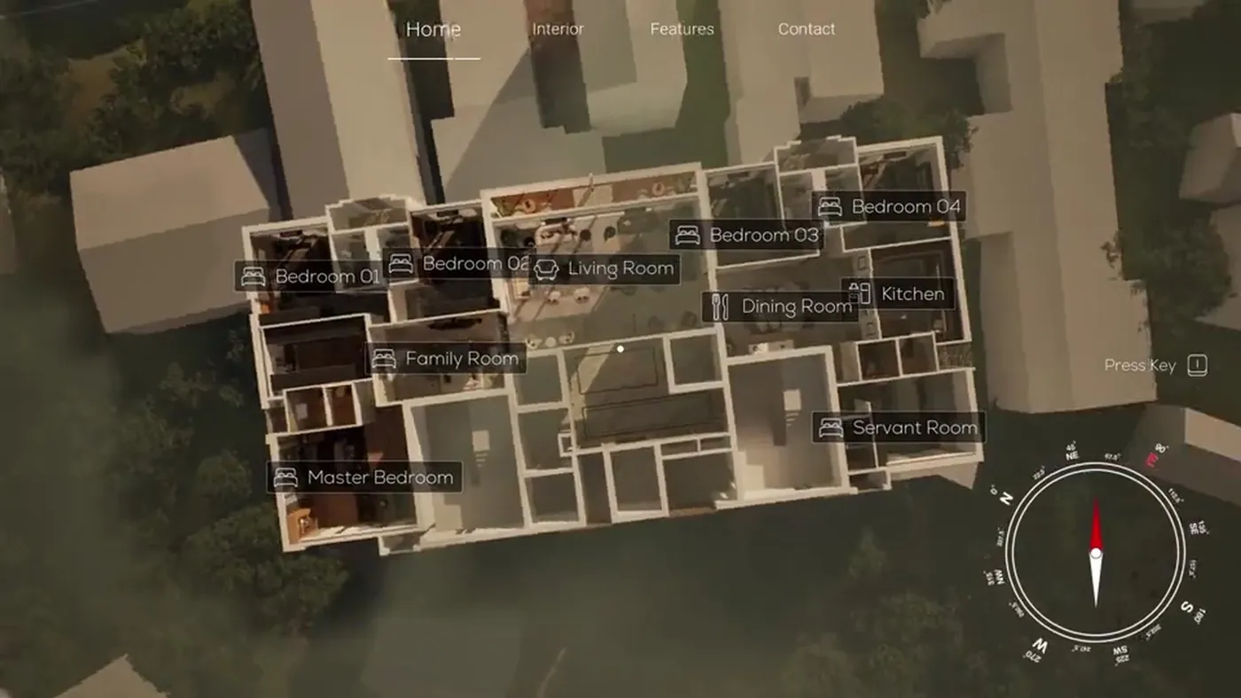 Dollhouse overview from the interactive real-time walkthrough