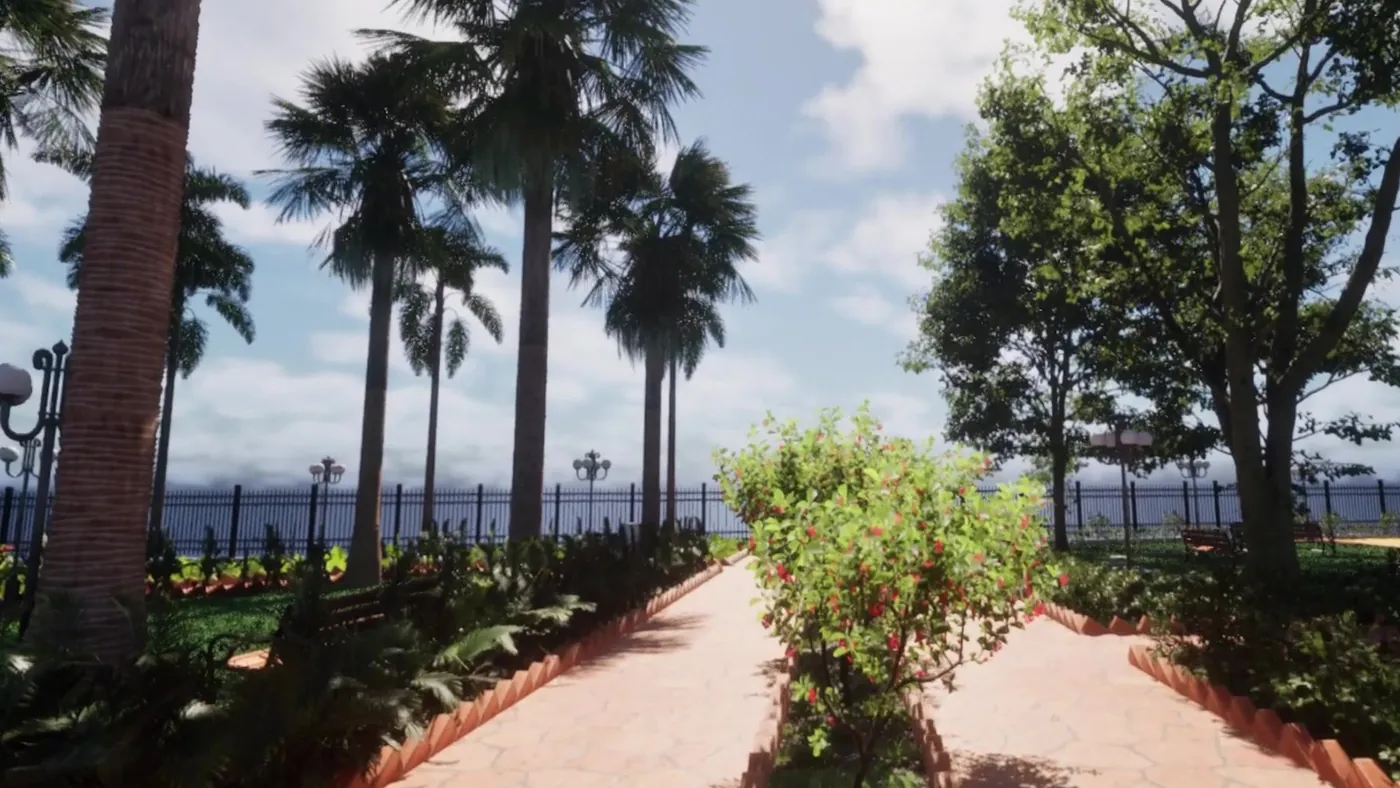 Garden entry from the outdoor VR walkthrough