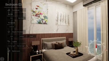Interactive Walkthrough: bedroom config sky